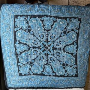 Blue Paisley Scarf or Decorative Throw